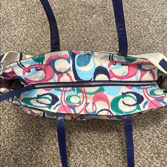 Colorful Patterned Coach Baby Bag
